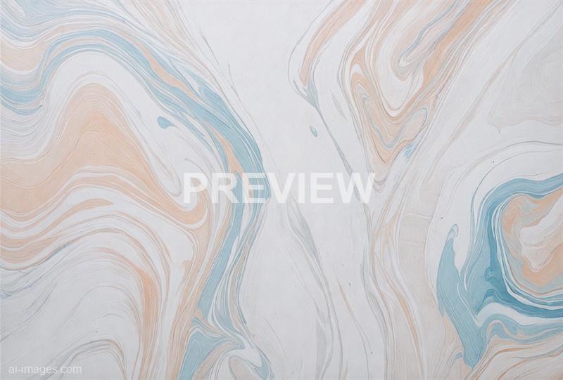 The image features a smooth, abstract marbled pattern with flowing lines and swirls in soft pastel shades of peach, blue, and white. The design creates a calming, fluid appearance resembling natural marble or watercolor art, with no distinct objects or figures present. The background is predominantly white with the colored lines adding gentle movement and texture.