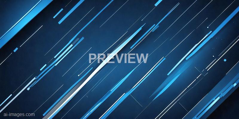 The image features a modern, abstract background composed of numerous diagonal light blue and white lines on a dark blue textured surface. The lines vary in length and thickness, creating a dynamic, streaking effect that resembles motion or speed, with some subtle geometric shapes faintly visible in the background. The overall aesthetic is sleek and futuristic, emphasizing a sense of technology and innovation.