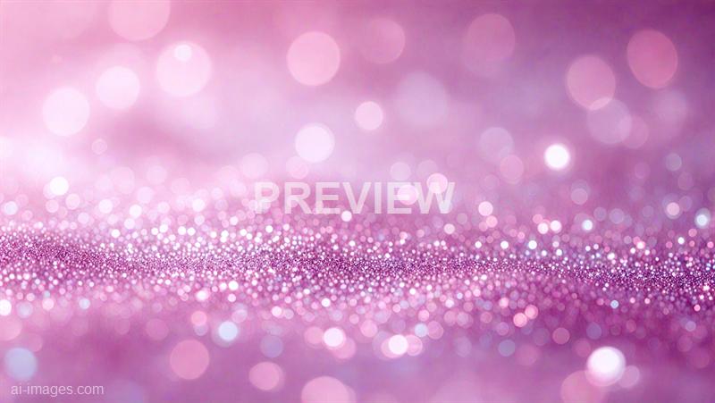 The image features a soft, out-of-focus background with a bokeh effect, consisting of numerous pink and purple circular light spots of varying sizes. The foreground displays a dense layer of tiny, sparkling particles that resemble glitter, creating a shimmering, magical appearance with a gentle gradient from darker at the bottom to lighter at the top.