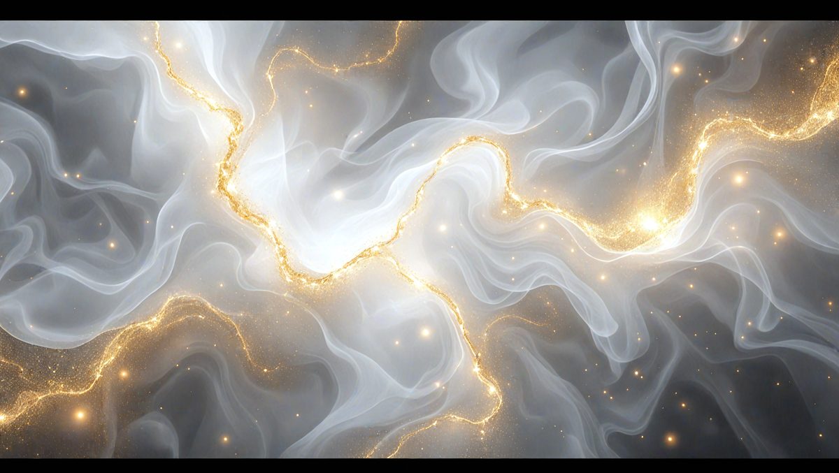 The primary subject of the image is a bright, shining light that appears to be a star or a light source. The setting is a white, cloudy sky, which serves as the background. The visual style of the image is digital art, as it is a computer-generated image. The colors and mood of the image are predominantly white and gold, creating a warm and inviting atmosphere.