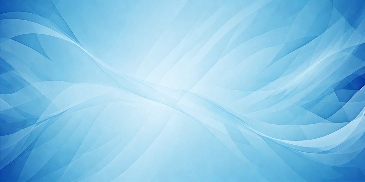 The primary subject of the image is a blue background with a white, flowing design. The setting is a blue sky, and the visual style is a digital art or illustration. The dominant colors are blue and white, creating a calm and serene atmosphere.